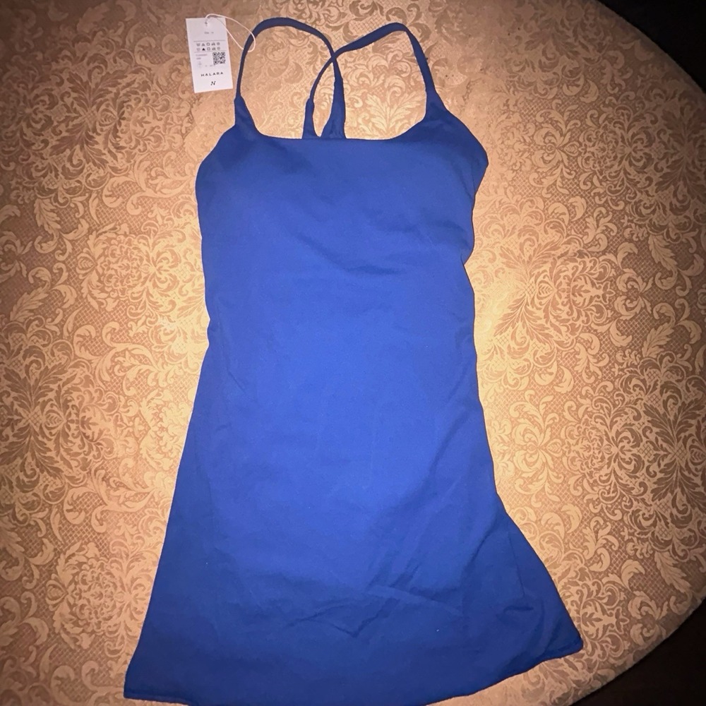 Halara Softygawea Plus 1X Active Dress Royal Blue Built-in Bra Skort Shorts NWT